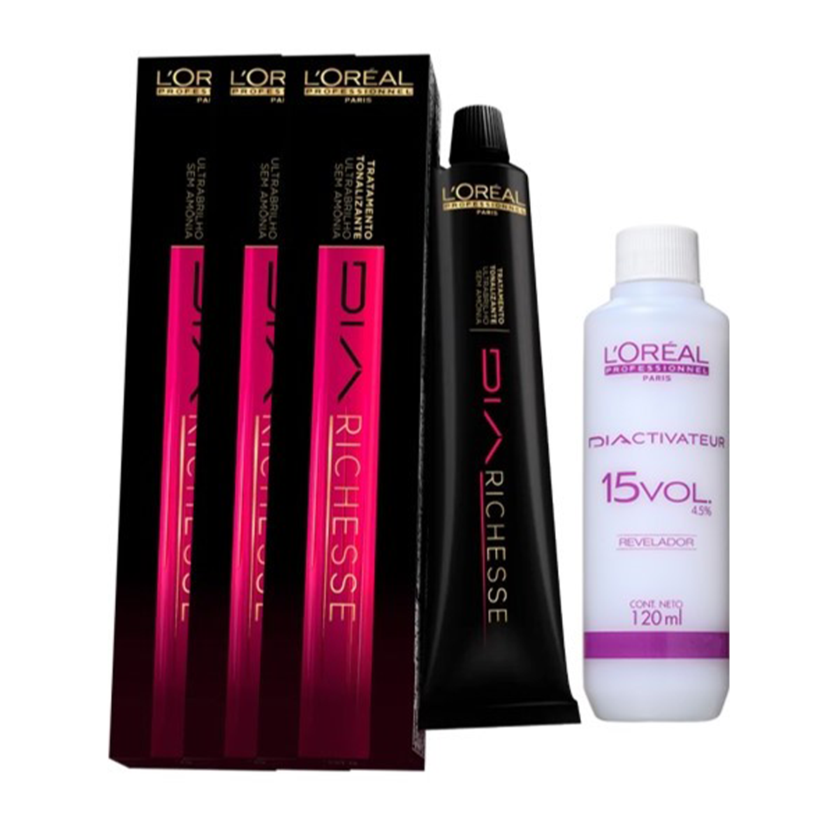 Kit 3 Coloração Diarichesse 7 Louro + Mini OX 15vol – LOréal